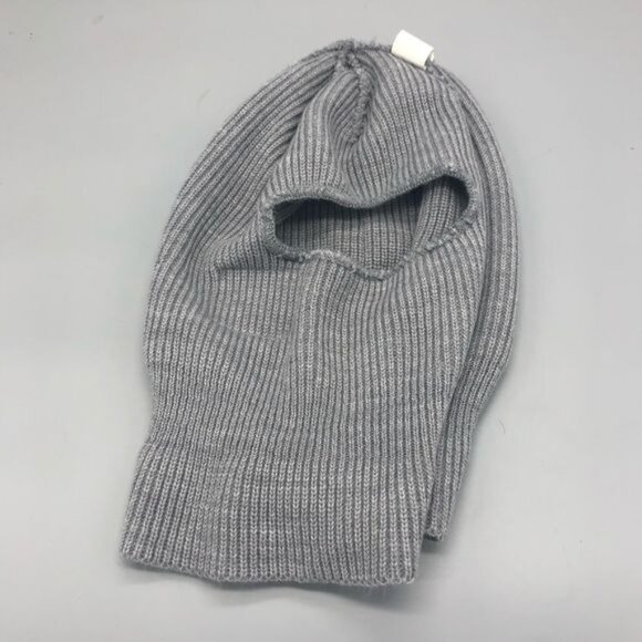 gray facial knitted beanie acrylic hat one size READ - Picture 8 of 8